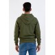 Raf Coll Unisex Basic Haki Kapşonlu Sweatshirt İki İplik İçi Şardonlu