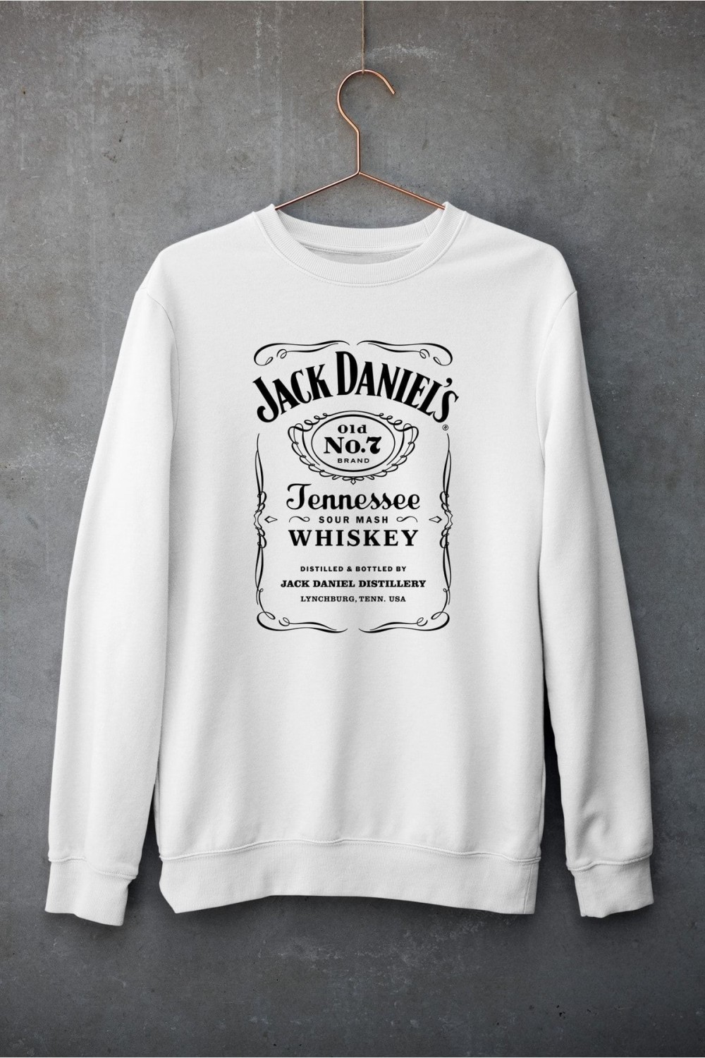 Raf Coll Ünisex Oversize Bisiklet Yaka Jack Daniles Dijital Baskılı Sweatshirt Iki Iplik Içi Şardonlu