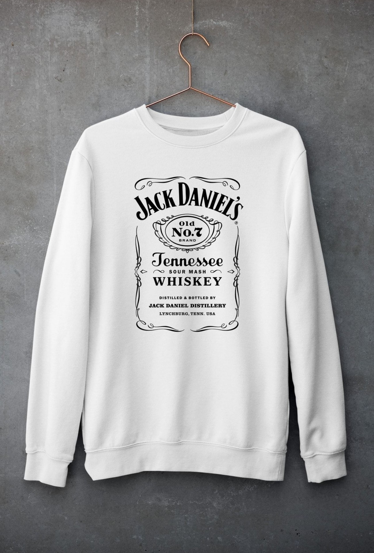 Raf Coll Ünisex Oversize Bisiklet Yaka Jack Daniles Dijital Baskılı Sweatshirt Iki Iplik Içi Şardonlu