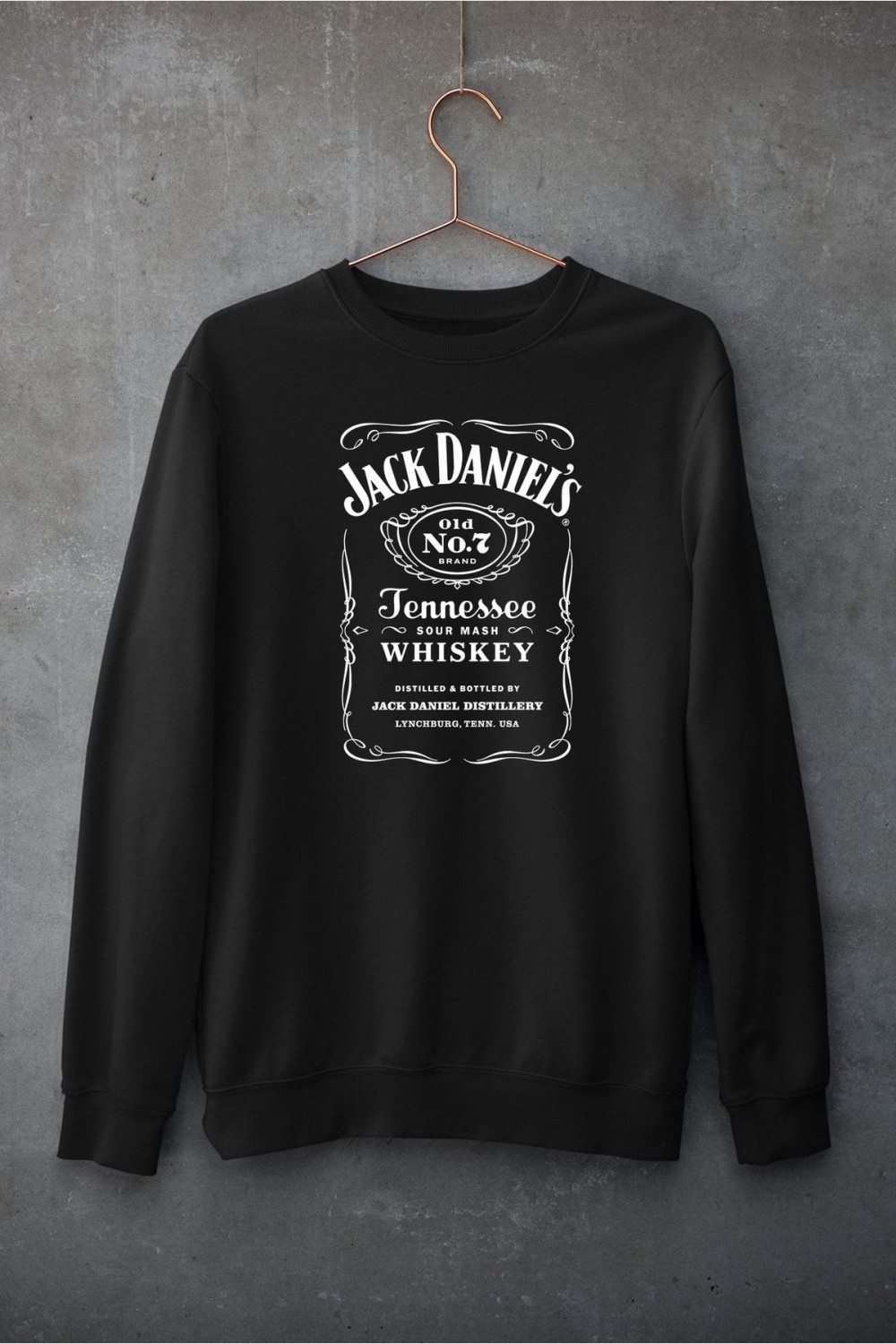 Raf Coll Ünisex Oversize Bisiklet Yaka Jack Daniles Dijital Baskılı Sweatshirt Iki Iplik Içi Şardonlu