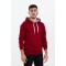 Raf Coll Unisex Basic Bordo Kapşonlu Sweatshirt İki İplik İçi Şardonlu