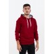 Raf Coll Unisex Basic Bordo Kapşonlu Sweatshirt İki İplik İçi Şardonlu